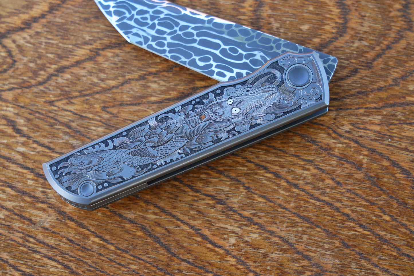 Chop Hand Carved Ti hand Vegas Forg Damascus