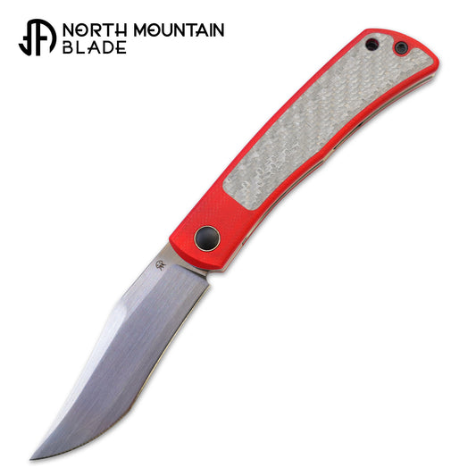 Jellyfish Red G10 inlaid with white carbon fiber ZDP-189 Steel prototype