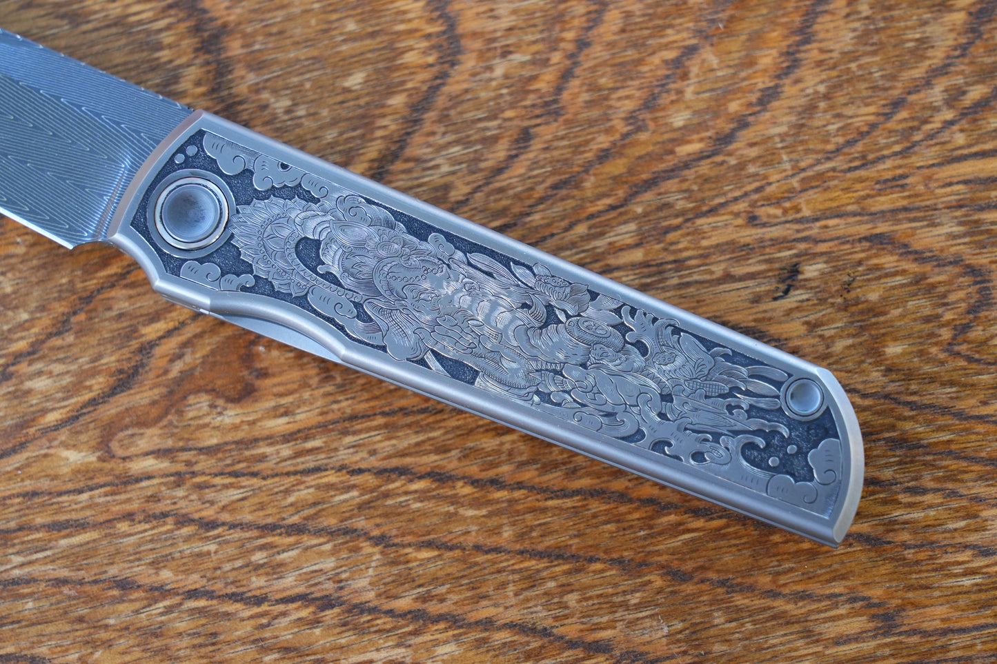 Chop Hand Carved Ti hand Vegas Forg Damascus