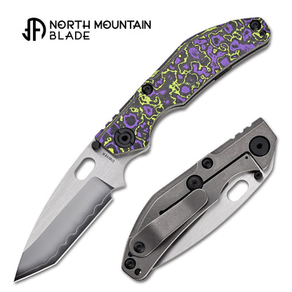BBNM 2522-PRGR Tanto Joker Purple & Yellow Ceramic Carbon Fiber