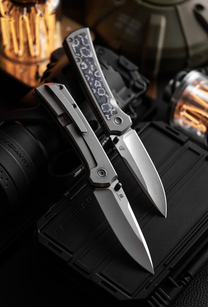 new "Ultra" Titanium handle ceramic carbon Pocket Knife Quick-Open Design