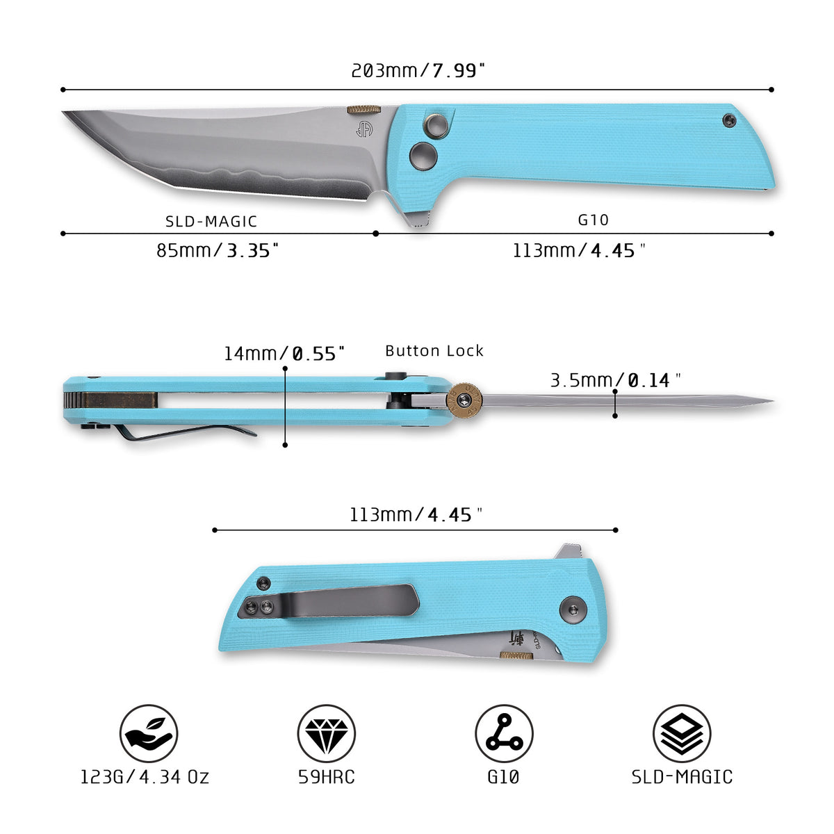 2406-SB 3.5"  Sky Blue