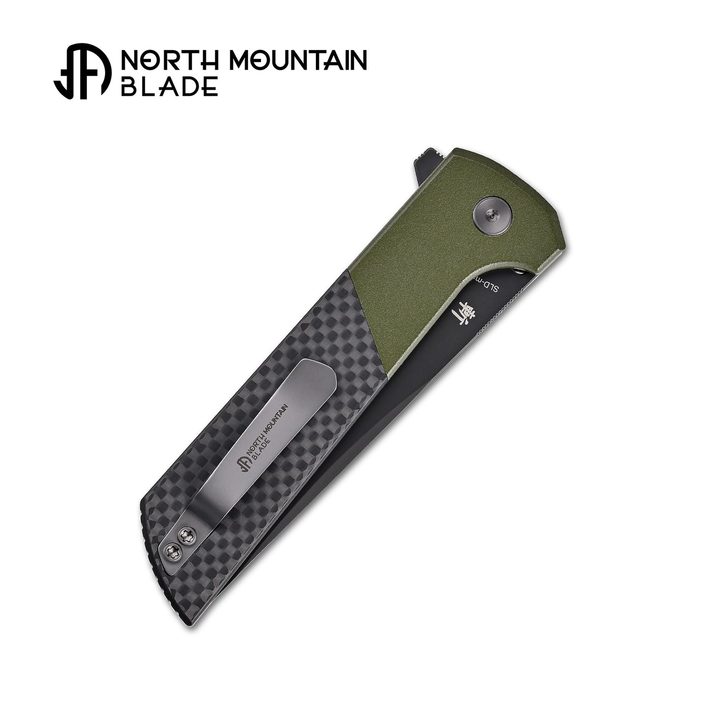 2407-SPGRCF-DLC Matte painted green aluminum alloy handle  Carbon Fiber