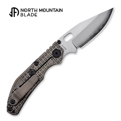 BBNM 2521-BZ-G Bowie Grid Titanium Handle Champagne