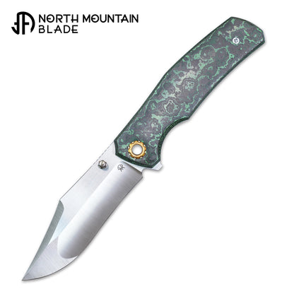 Jellyfish 4th Green Generation Super Smooth M390 Blade Hand Polished Titanium Frame Ceramic Carbon Fiber Handle