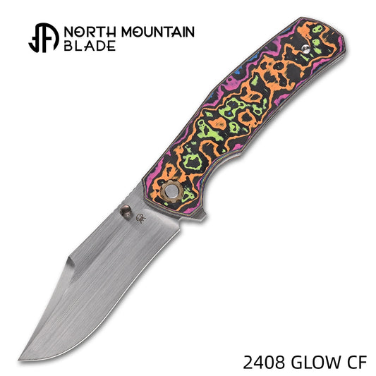 Jellyfish 4th Teal Generation Super Smooth M390 Blade Hand Polished Titanium Frame Ceramic Carbon Fiber Handle