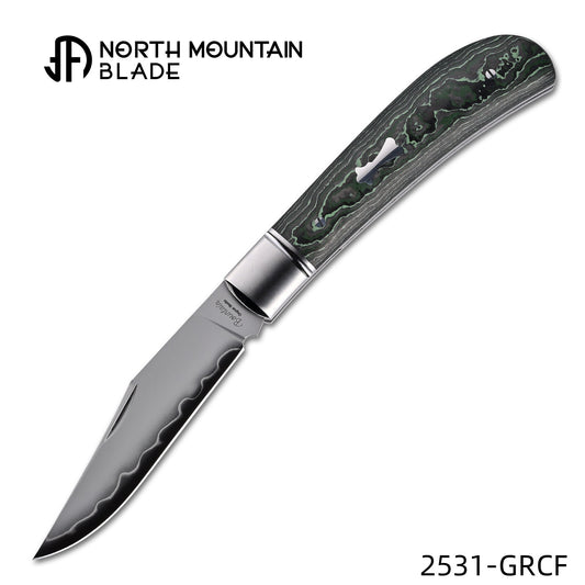 2531-GRCF Thin Classic Lanny Gentleman Pocket Knife Green Ceramic Carbon Fiber