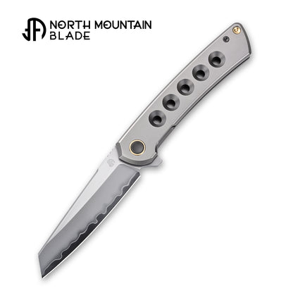 【Echo】2506-Hole Sheepsfoot Blade Ti Hole Handle&Clip Smooth Flippers