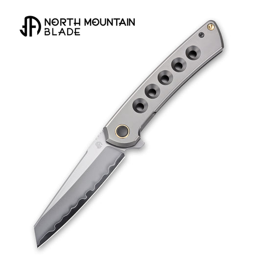 【Echo】2506-Hole Sheepsfoot Blade Ti Hole Handle&Clip Smooth Flippers