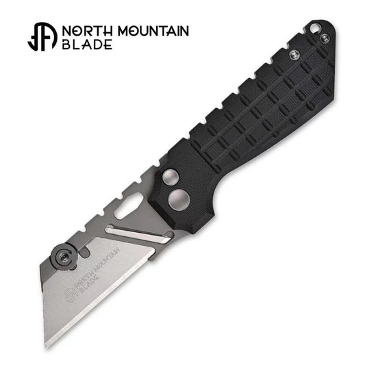 North Mountain Blade The Gripper 2537-BK – Button Lock Utility Knife Black