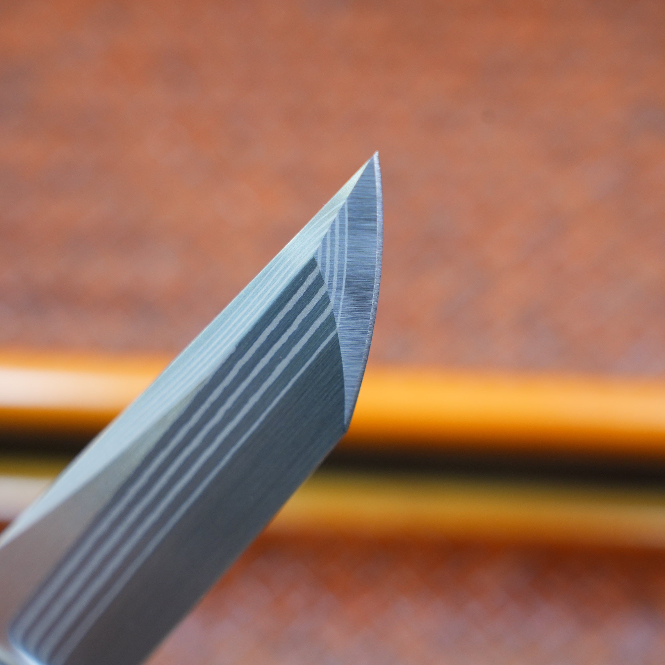 2505-A-TI-ZDP-189DM Ti Hand+Clip Custom-made salmon Damascus ZDP