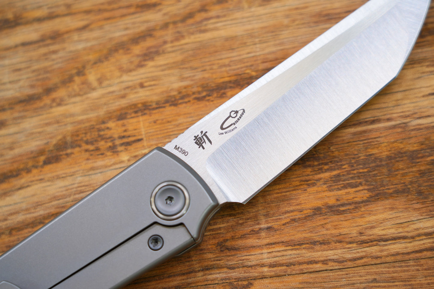 【Chop Kick Stop】Flat Titanium handle M390 Blade