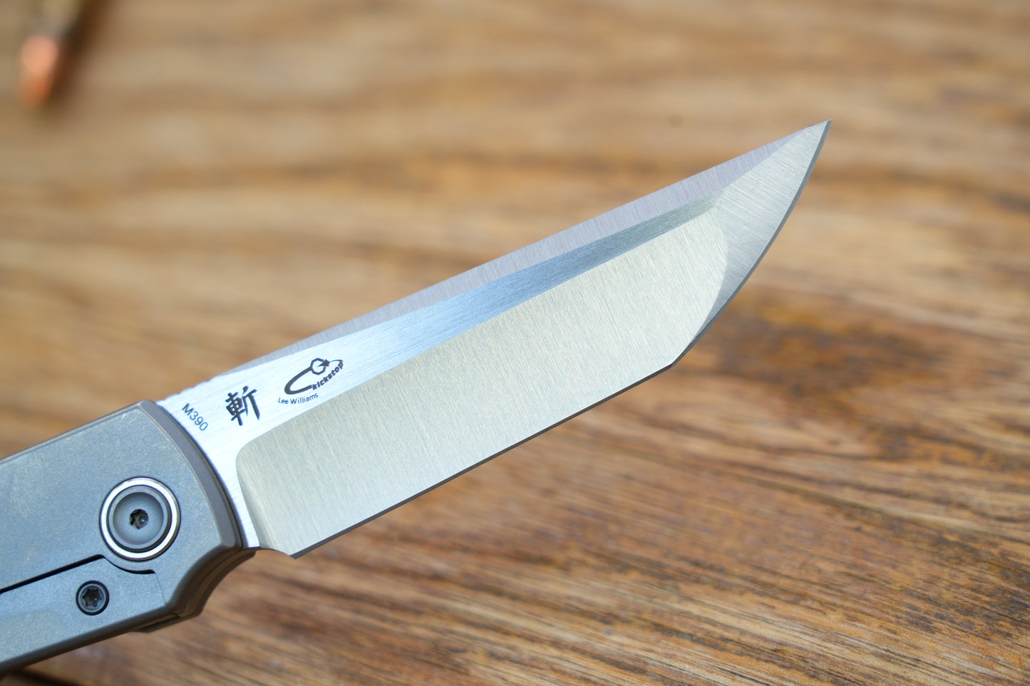 【Chop Kick Stop】Flat Titanium handle M390 Blade