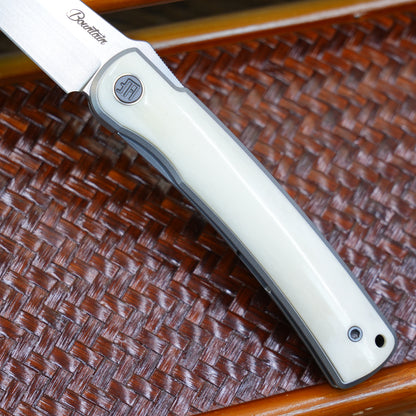 Production test Bone handle M390 steel Higo knife Handmade satin