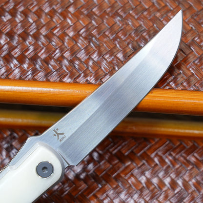 Production test Bone handle M390 steel Higo knife Handmade satin