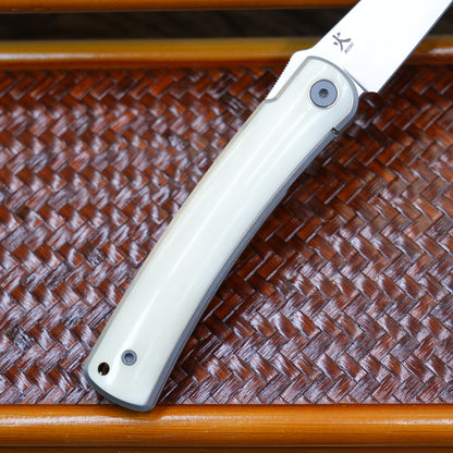 Production test Bone handle M390 steel Higo knife Handmade satin