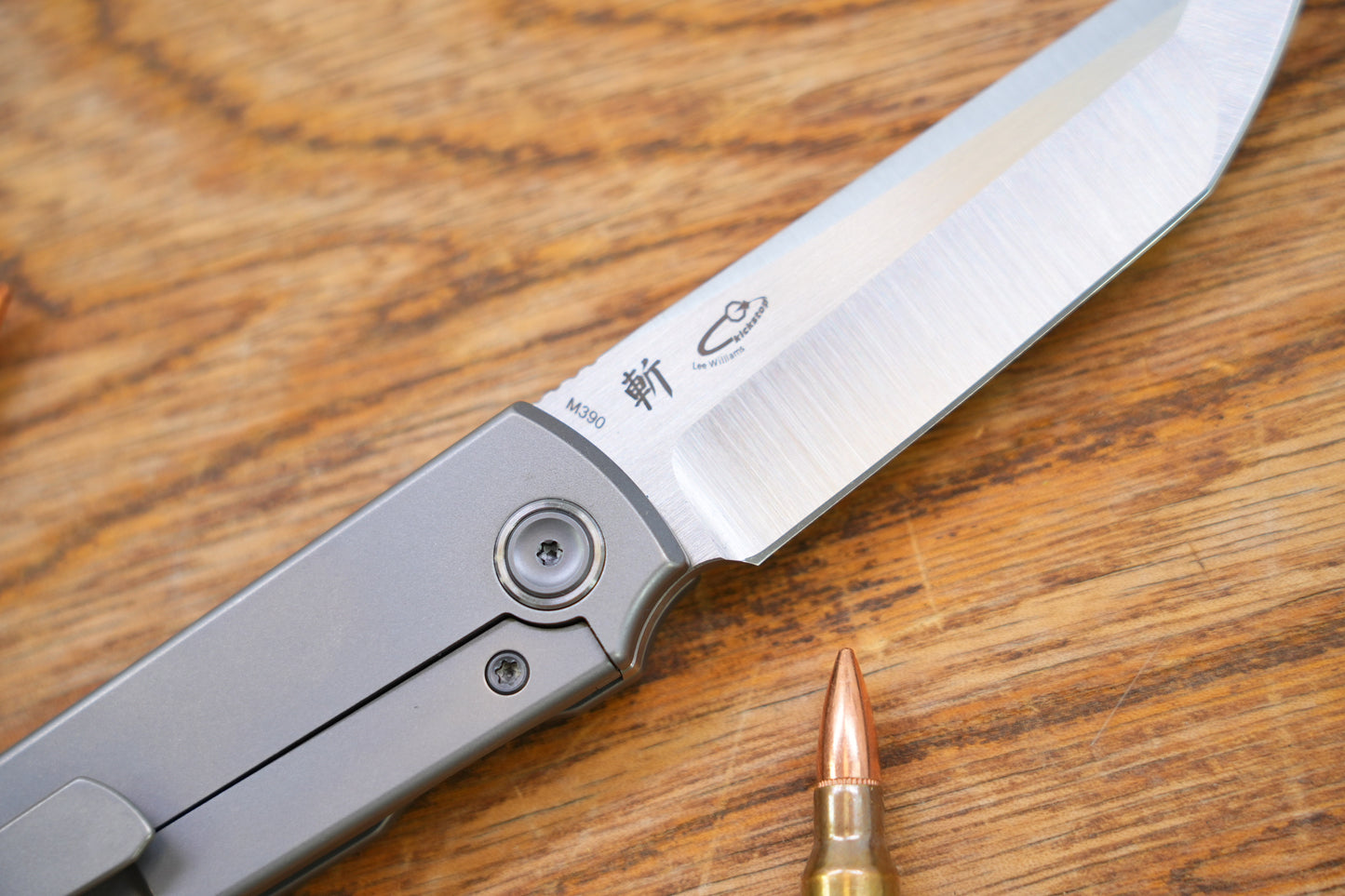 【Chop Kick Stop】Hole Titanium handle M390 Blade