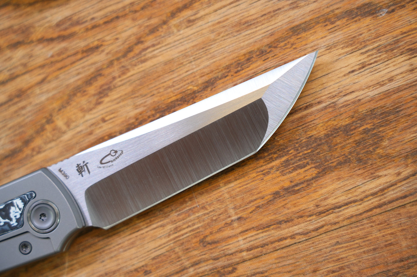 【Chop Kick Stop】Ceramic carbon fiber inlay Titanium handle M390 Blade