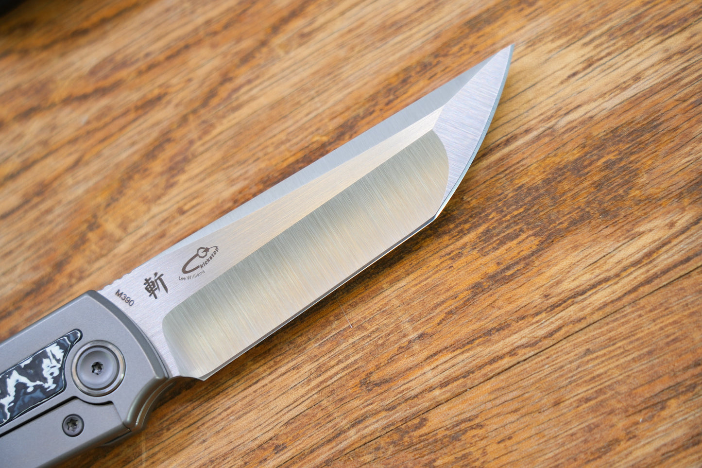 【Chop Kick Stop】Ceramic carbon fiber inlay Titanium handle M390 Blade