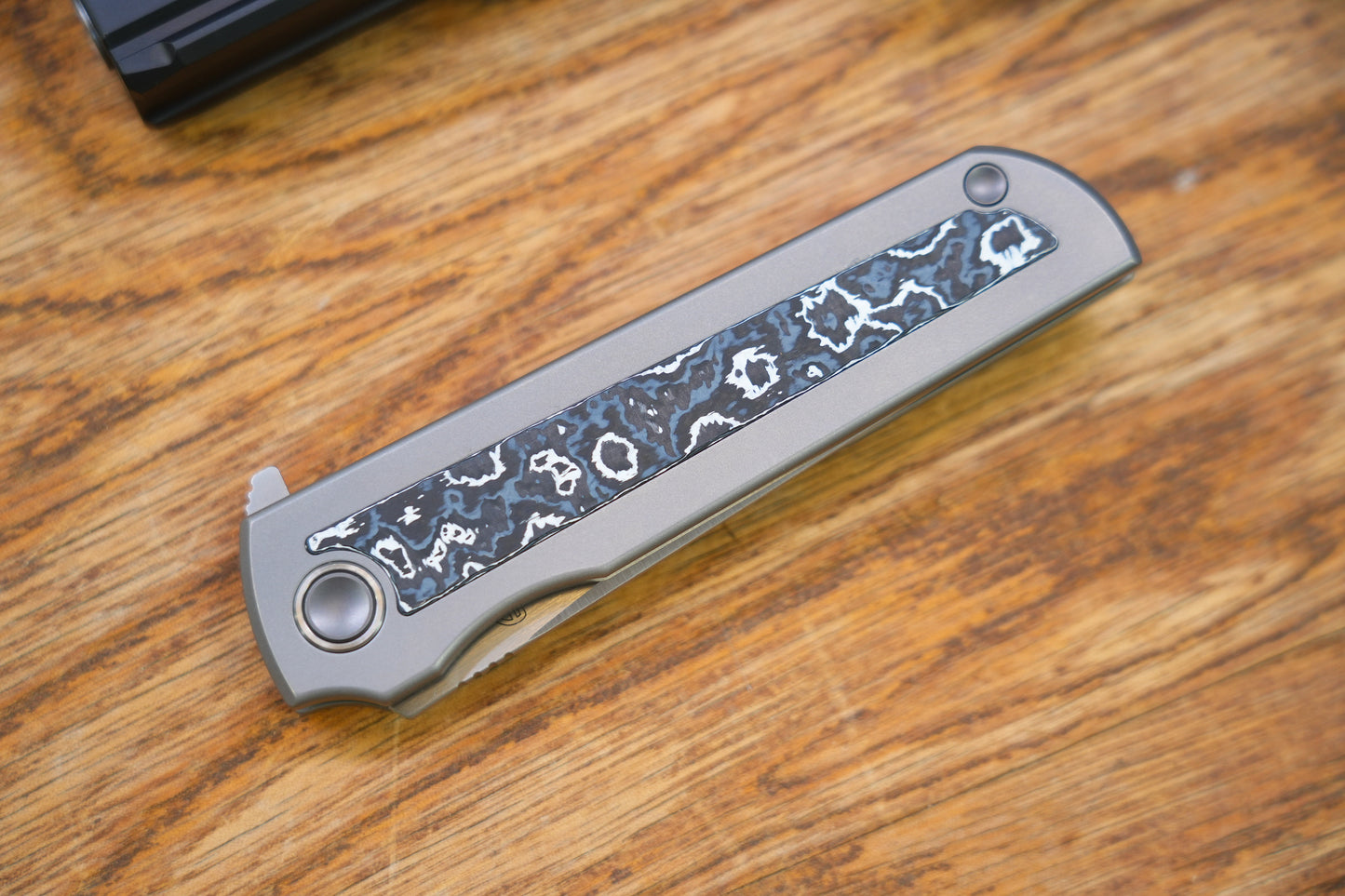 【Chop Kick Stop】Ceramic carbon fiber inlay Titanium handle M390 Blade