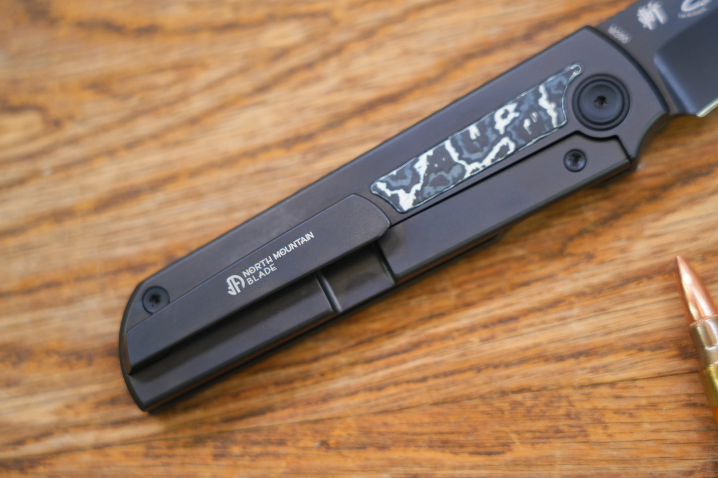 【Chop Kick Stop】DLC Ceramic carbon fiber inlay Titanium handle M390 Blade