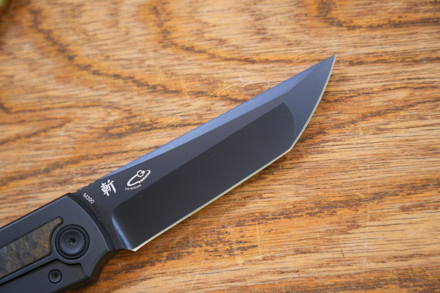 【Chop Kick Stop】DLC Dark Matter Carbon Fiber Inlay Titanium handle M390 Blade