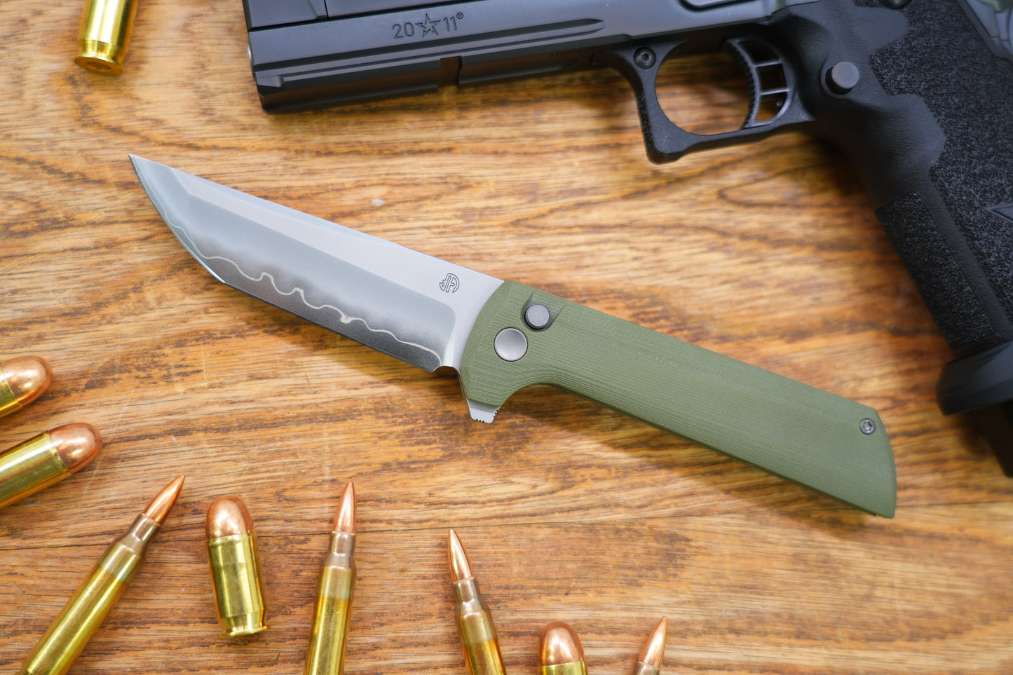 【Chop 2】 Green G10 handle SLD-Magic Japanese TANTO style tactical folding knife