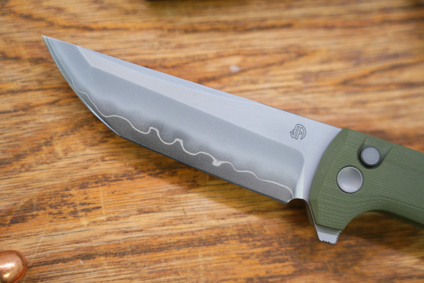 【Chop 2】 Green G10 handle SLD-Magic Japanese TANTO style tactical folding knife