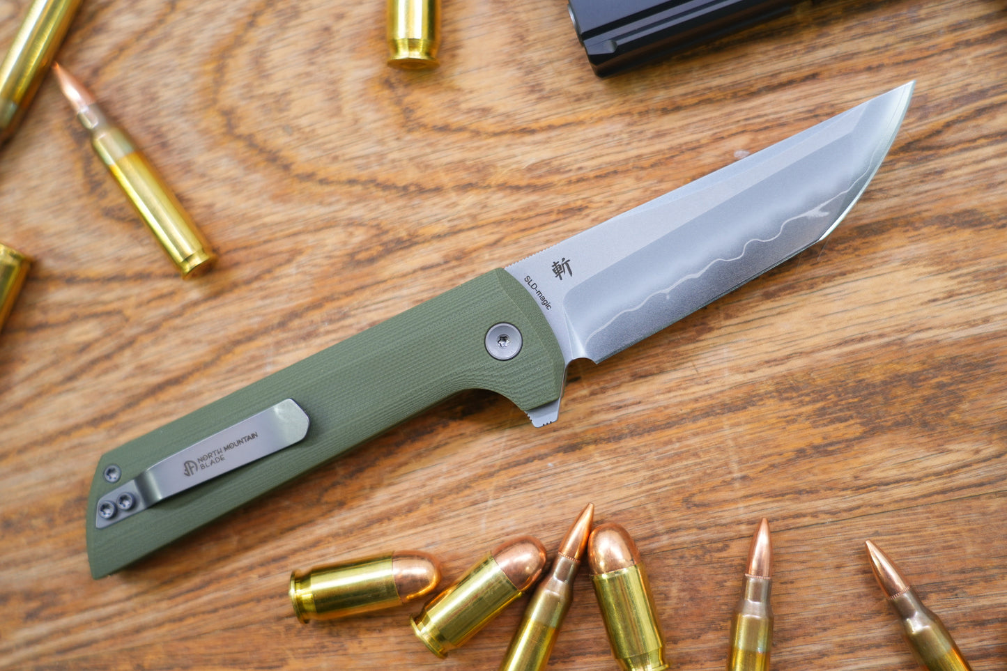 【Chop 2】 Green G10 handle SLD-Magic Japanese TANTO style tactical folding knife