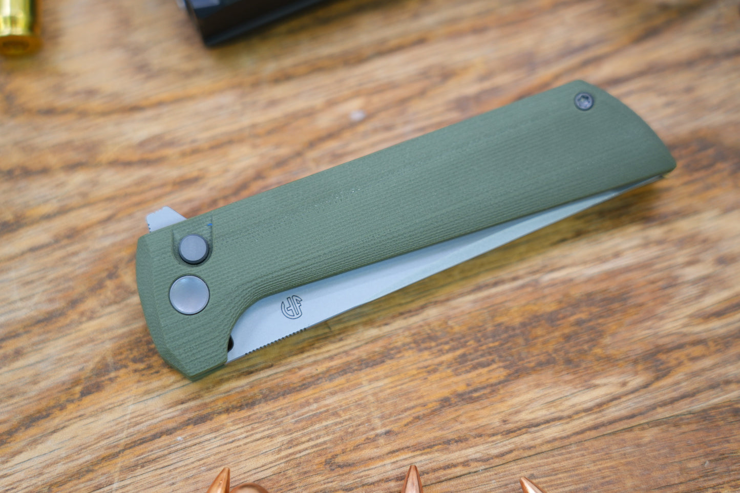 【Chop 2】 Green G10 handle SLD-Magic Japanese TANTO style tactical folding knife