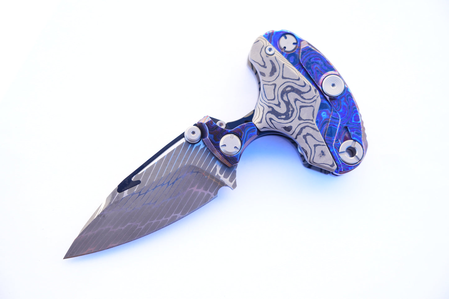 FS EDC Alkaid Damascus Blade Titanium Damascus Handle