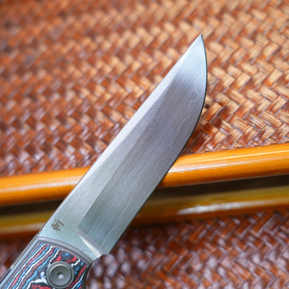 2412-RDBL Clip Point Hand-brushed finish