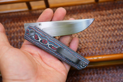 2412-RDBL Clip Point Hand-brushed finish