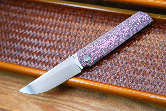 2412-GlowCF Clip Point Hand-brushed finish