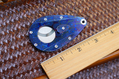 Cigar Cutter Zirconium-Titanium Damascus M390 Blade