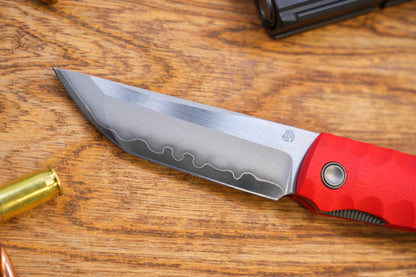 2411-RED Kick Stop Chop Plus Hidden flipper Japanese style tactical tanto folding knife