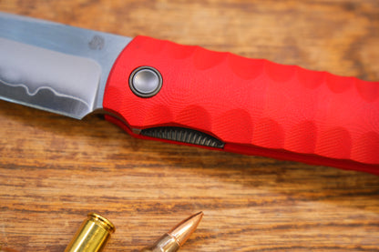 2411-RED Kick Stop Chop Plus Hidden flipper Japanese style tactical tanto folding knife