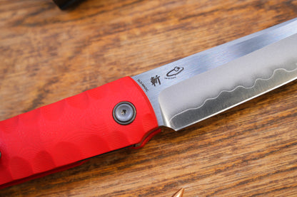2411-RED Kick Stop Chop Plus Hidden flipper Japanese style tactical tanto folding knife