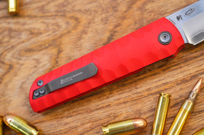 2411-RED Kick Stop Chop Plus Hidden flipper Japanese style tactical tanto folding knife