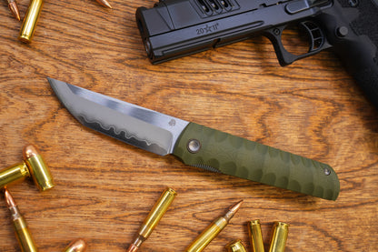 2411-GR Kick Stop Chop Plus green Hidden flipper Japanese style tactical tanto folding knife