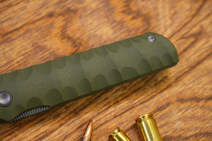2411-GR Kick Stop Chop Plus green Hidden flipper Japanese style tactical tanto folding knife