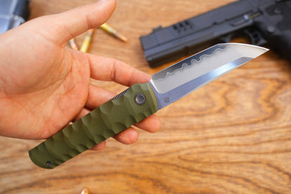 2411-GR Kick Stop Chop Plus green Hidden flipper Japanese style tactical tanto folding knife
