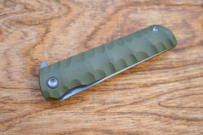 2411-GR Kick Stop Chop Plus green Hidden flipper Japanese style tactical tanto folding knife