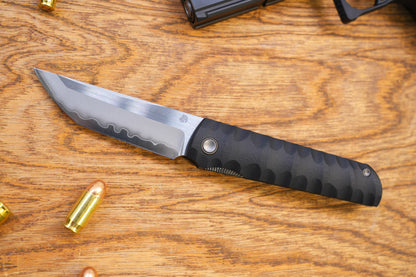 2411-BK Kick Stop Chop Plus black Hidden flipper Japanese style tactical tanto folding knife