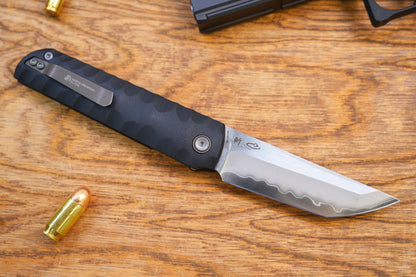 2411-BK Kick Stop Chop Plus black Hidden flipper Japanese style tactical tanto folding knife