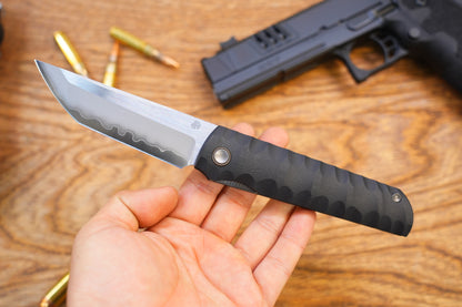 2411-BK Kick Stop Chop Plus black Hidden flipper Japanese style tactical tanto folding knife