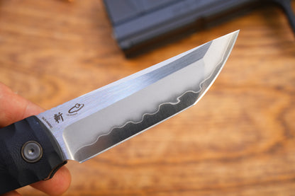 2411-BK Kick Stop Chop Plus black Hidden flipper Japanese style tactical tanto folding knife