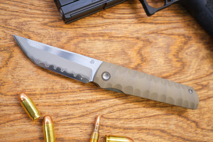 2411-BR Kick Stop Chop Plus coffee Hidden flipper Japanese style tactical tanto folding knife