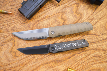 2411-BR Kick Stop Chop Plus coffee Hidden flipper Japanese style tactical tanto folding knife