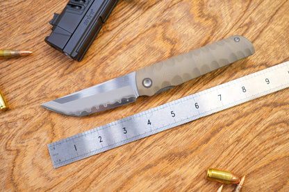 2411-BR Kick Stop Chop Plus coffee Hidden flipper Japanese style tactical tanto folding knife